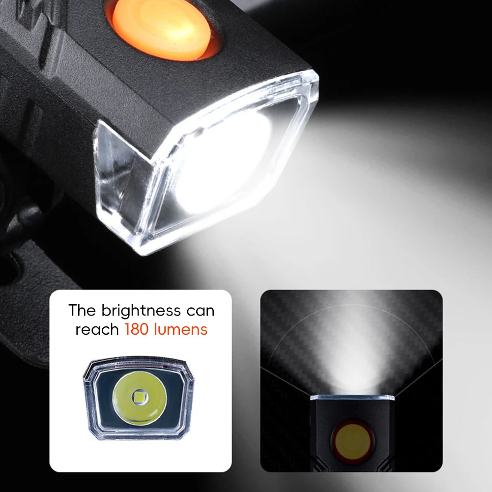 1Pc Bike Light Set Front Light With Taillight USB LED Rechargeable Waterproof Bike Headlight Bicycle Light Bicycle Accessories