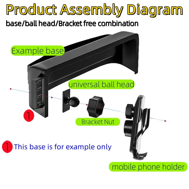 For Honda e:NP2 2024 Screen Panel Fixed Base Car Phone Holder Wireless Charging Bracket Gravity Stand Car Accessories