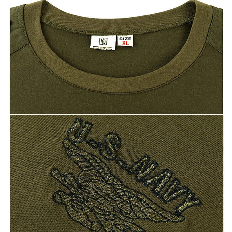 Tactical Camouflage Special Forces T-shirt Men Spring Breathable Wear Resistant Round Neck Top Pure Cotton Training Workwear