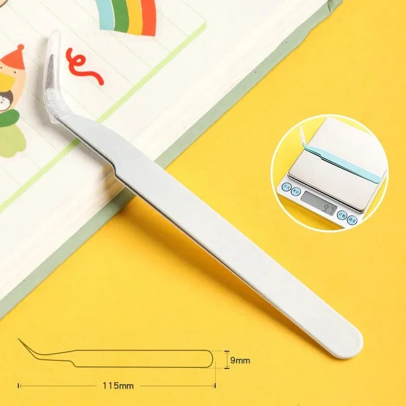 Color Eyelash Comb Tweezers Carbon Steel Professional Pincet Lashes Extension Tweezers False Eyelashes Applicator Makeup Tools