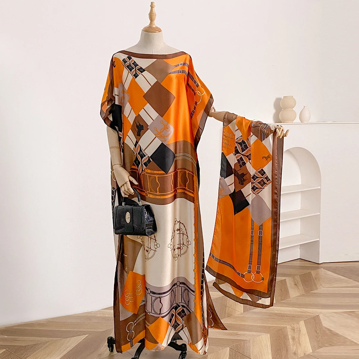 Summer Beach New Fashion African Dresses For Women Elegant Printed Muslim Lady Long Hijab Kaftan Dress Oversize Kuwait Abaya