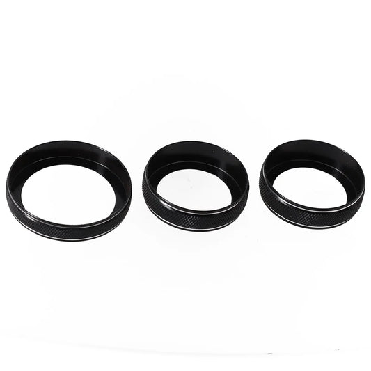 For Jeep Grand For Cherokee 2014 2015 2016 2017 2018 2019 2020 2021 Car Black AC Radio Switch Trim Ring Knob Covers 3pcs