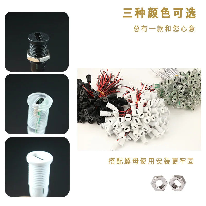 2Pin Wire LED light USB Type-c Waterproof Connector Direct compression female base Female Socket Charging Interface With Welding