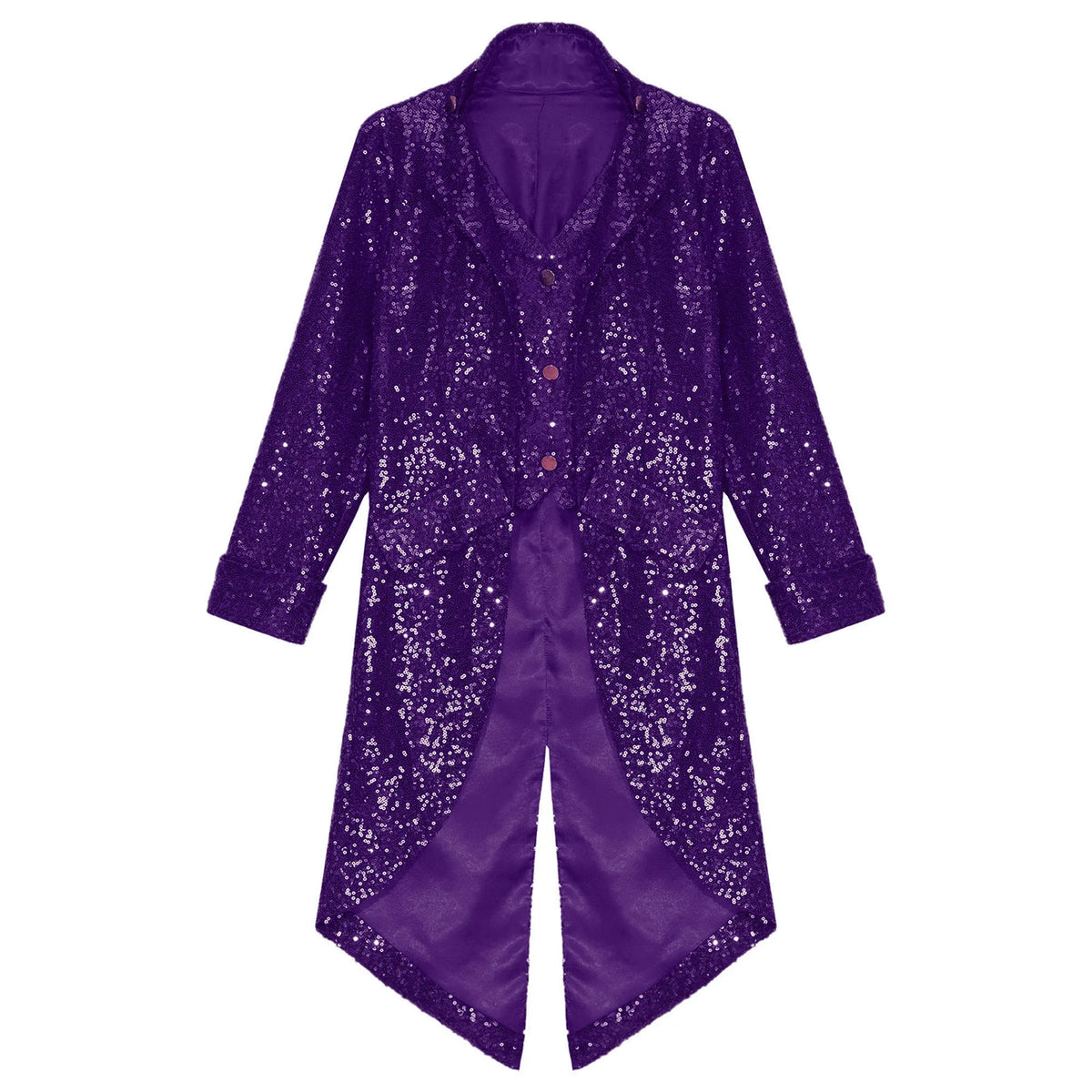 Kids Boys Halloween Medieval Renaissance Costume Sparkly Sequins Victorian Tailcoat Jacket Frock Coat Long Sleeve Gothic Tuxedo