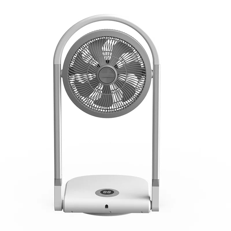 Wireless Portable Fan, 180° Extendable and Foldable Oscillating Remote-Controlled Fan, Air Cooler, 3-Level Height Adjustment