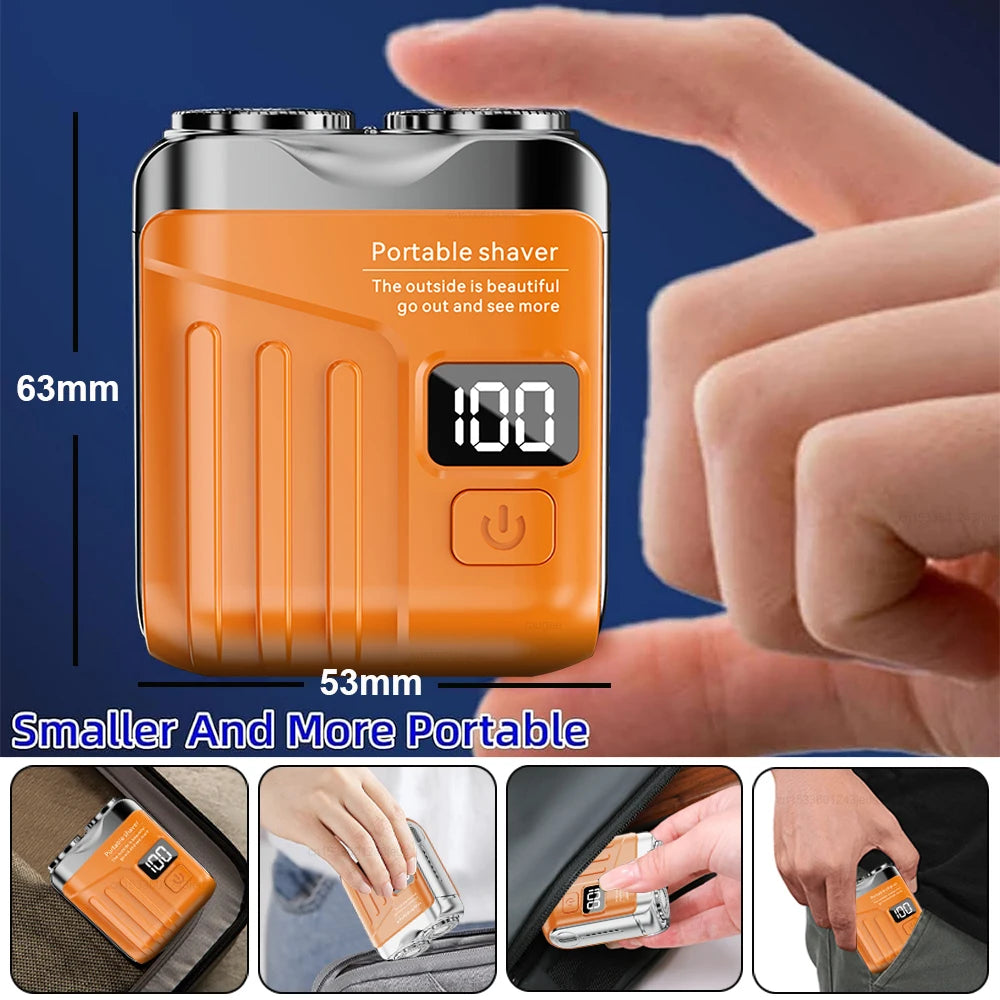 Mini Electric Shaver Dual Blade Shaver Men Facial Beard Trimmer Rechargeable Portable Wet Dry Electric Razor