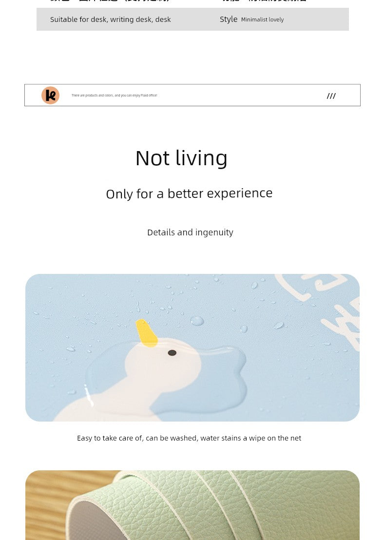 Butterfly Cut out Oversized Mouse Pad Leather Office Desk Mat for Girls Classy Computer Keyboard Accessory