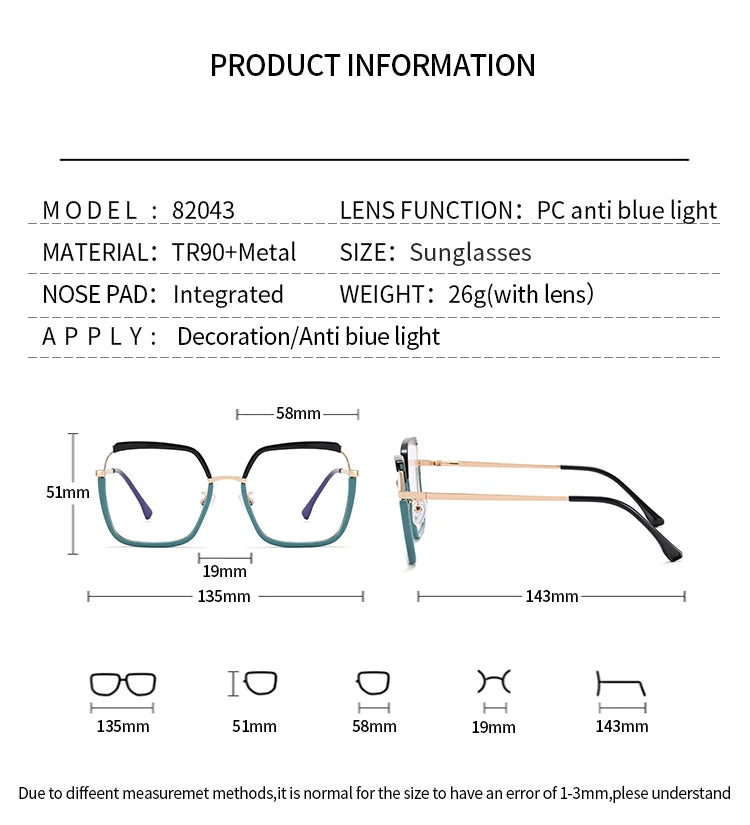 82043 Young Lady Cat Eye Eyeglasses Frame Adolescent Eyewear Eye Readig Protection Girl Glasses Graduation Delicate Gift