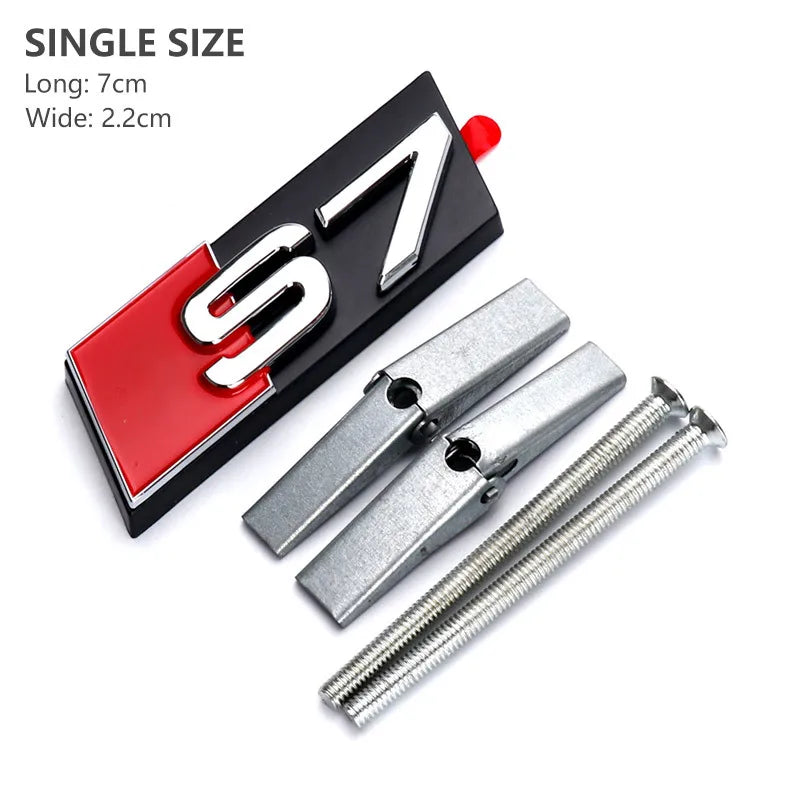 3d ABS Chrome Black Logo S3 S4 S5 S6 S7 S8 Emblem Honeycomb Car Front Grille Bdage For Audi S 3 4 5 6 7 8 Accessories