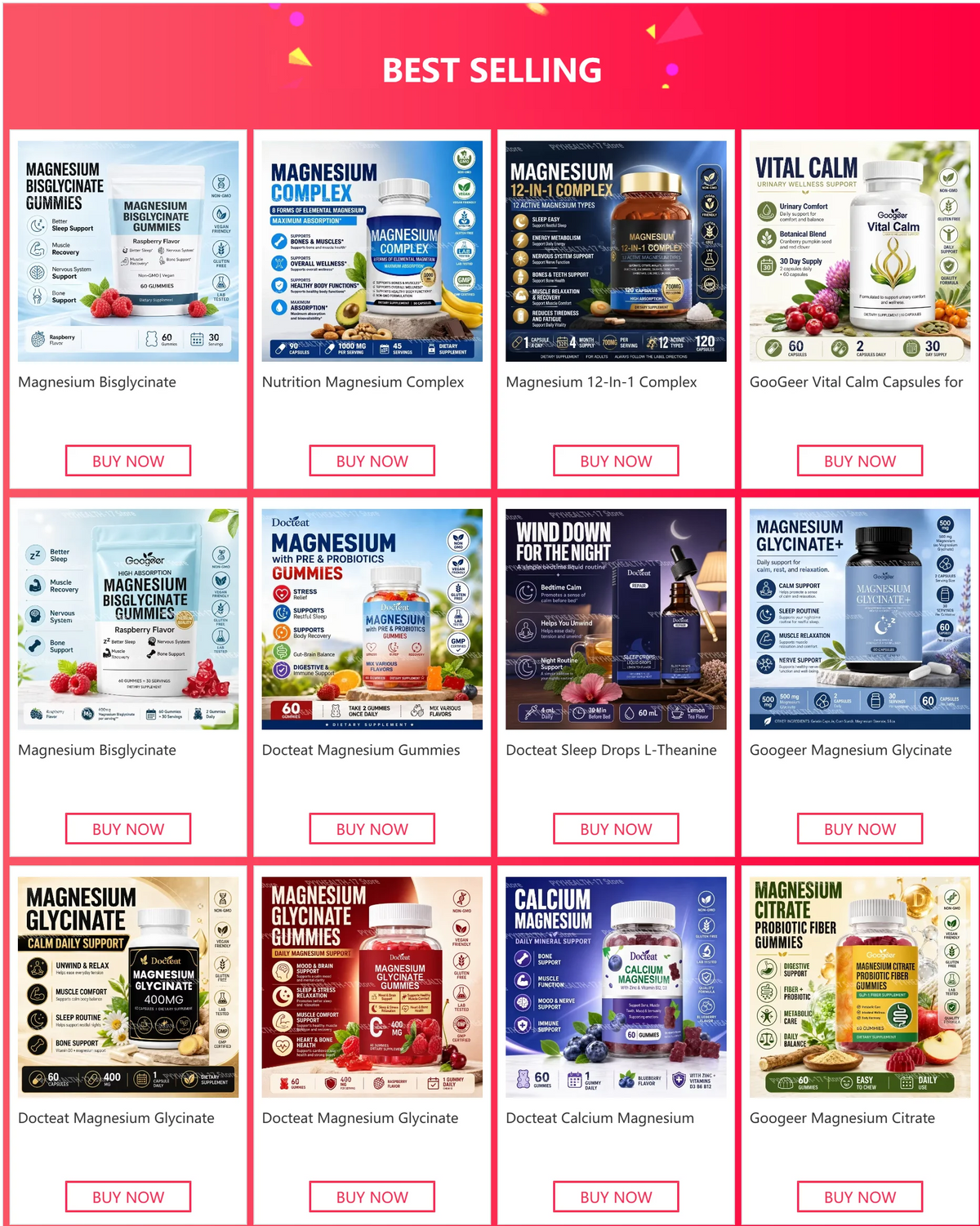 Nutrition Magnesium Complex Capsules 8-Form Elemental Magnesium Supports Healthy Body Functions 1000 Mg 90 Capsules