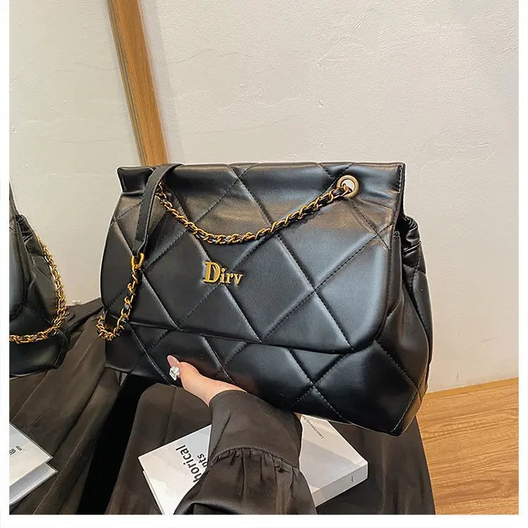 Square Vintage Leather Crossbody Bag Women Handbag Designer Shoulder Tote Purse Classic Diaper Bag