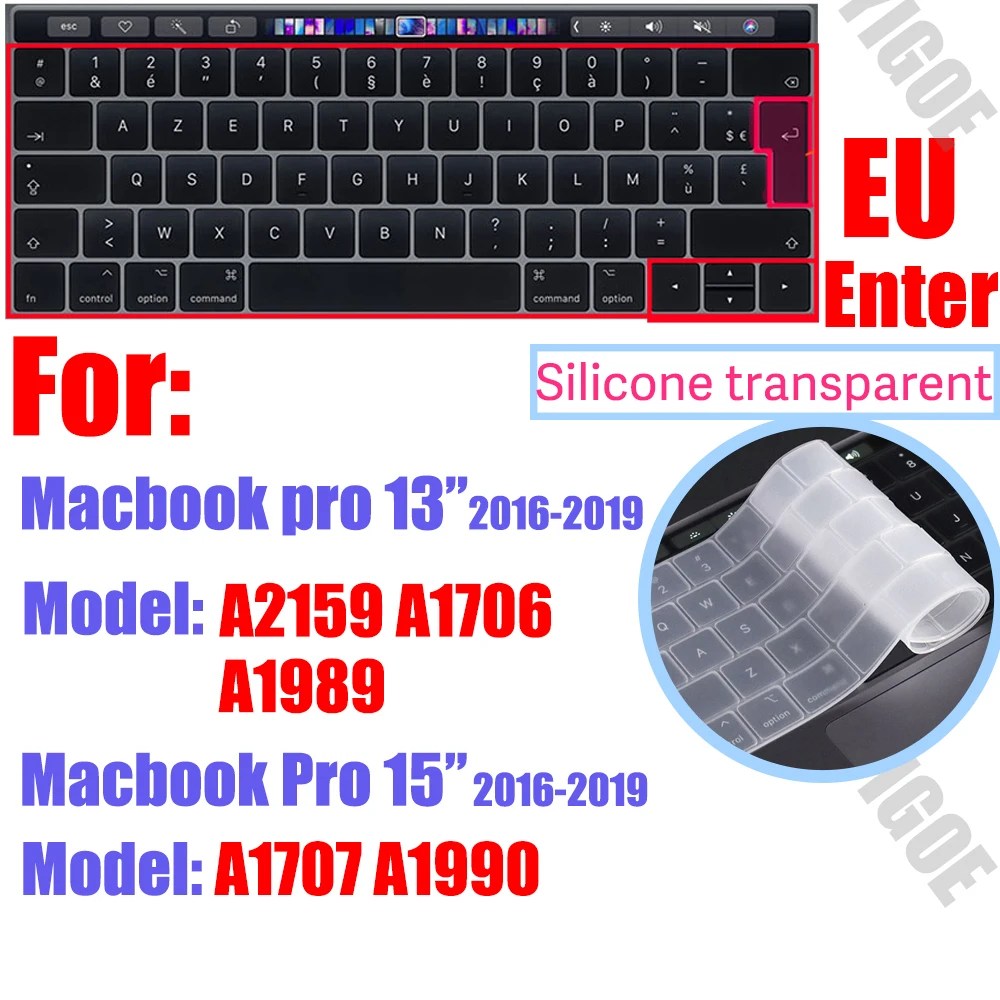 Silicone Keyboard Cover Skin for all models MacBook Air/Pro13“14”15“16” M1 M2 M3 Chip Model A2918 A2991 A2338 A2337 A2681 US&amp;EU