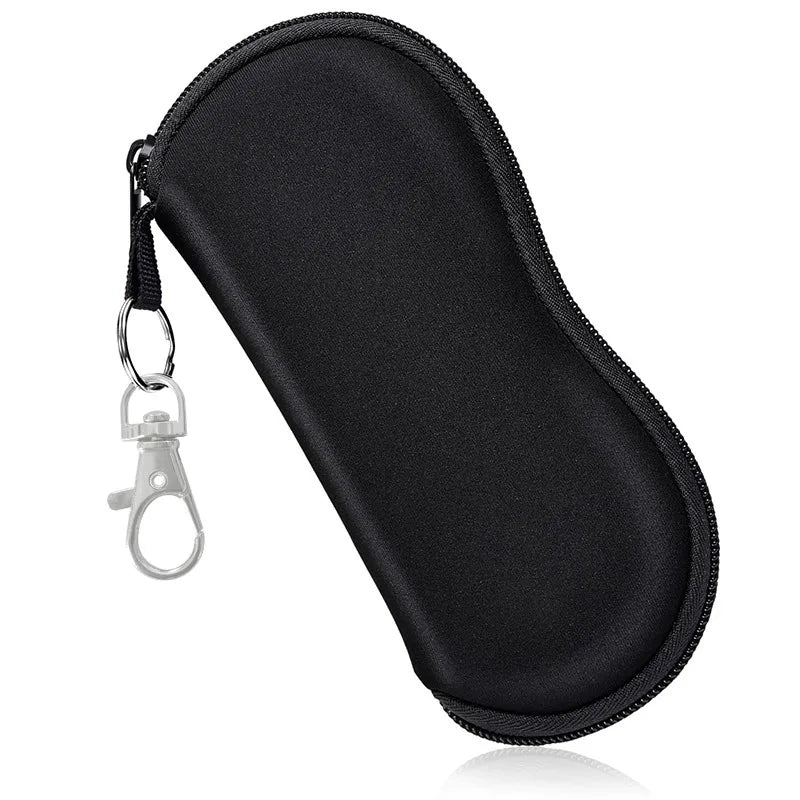 Portable Zipper Soft Glasses Case With Carabiner Sunglasses Case Zipper Eyeglass Pouch Glasses Protective Shell Bag 2 Style