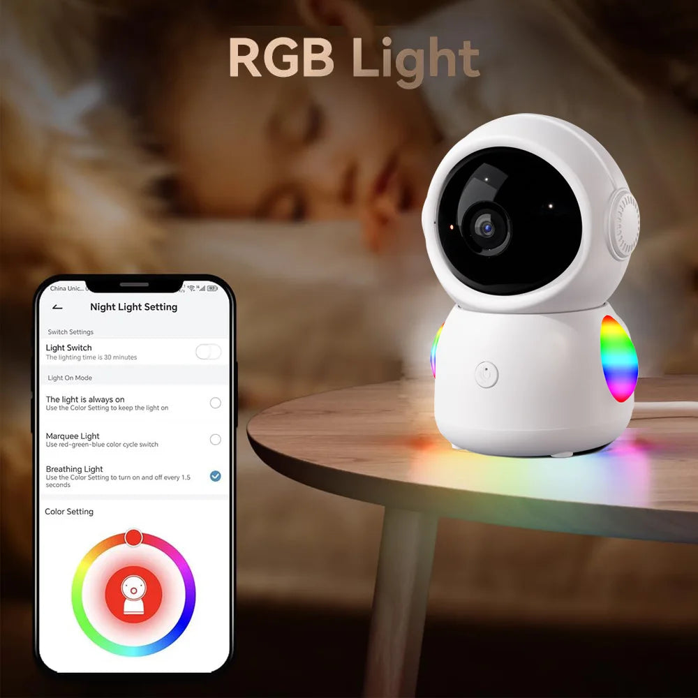 2K Baby Monitor Surveillance Camera Dual-frequency Crying Machine Indoor Safety Protection Remote Monitoring Voice Intercom