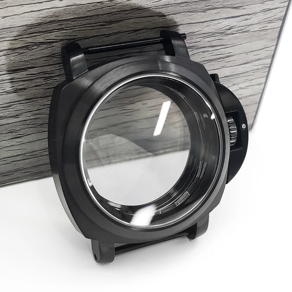 40mm No logo Safety Lock Watch Case Crown Protecting Device With Lever For Seiko Panerai Luminor NH35 Automatic Movement ModPart