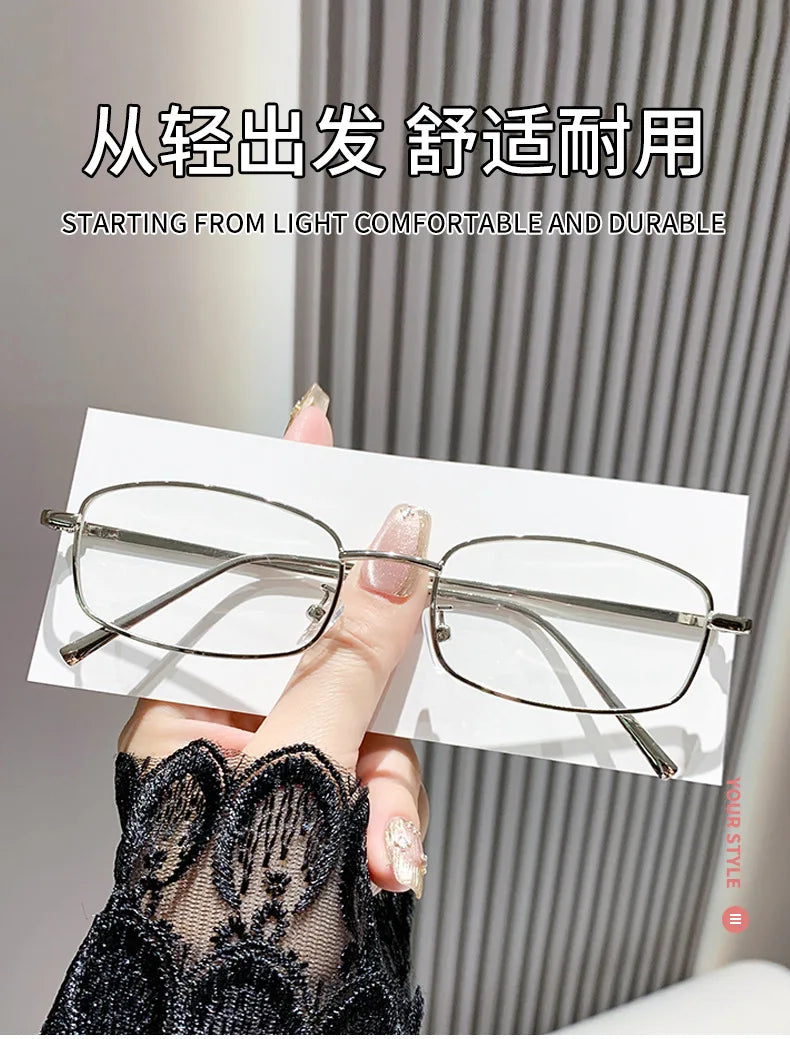 Intelligent Photochromic Myopia Glasses Women Retro Trendy Minus Sight Sunglasses 2 in 1 Farsighted Eyewear Diopter Prescription