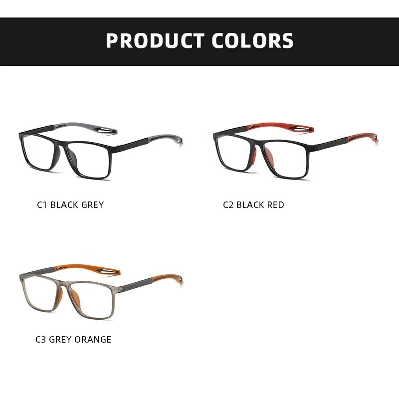 Fashion Color Blocking Photochromic Reading Glasses Men Women Sports Color Changing Rectangular Eyewear