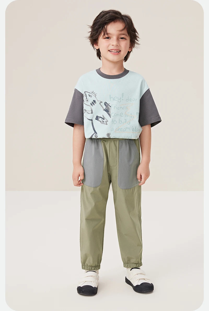 Mini Bala Long Pants Kids Casual Pants 2024 Summer Quick-Dry Cool-Feeling Long Pants