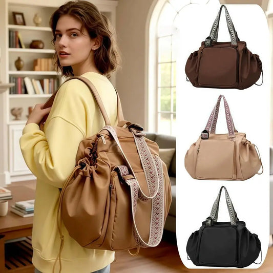 Multifunctional Travel Storage Bag Cradle Design Lightweight Women's Backpack Large Capacity Oxford Cloth Tote Bag