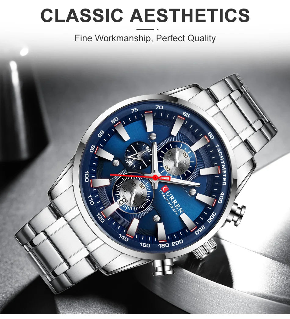 New Watches for Men Top Luxury Brand CURREN Quartz Men’s Watch Sport Waterproof Wrist Watches Chronograph Date Relogio Masculino