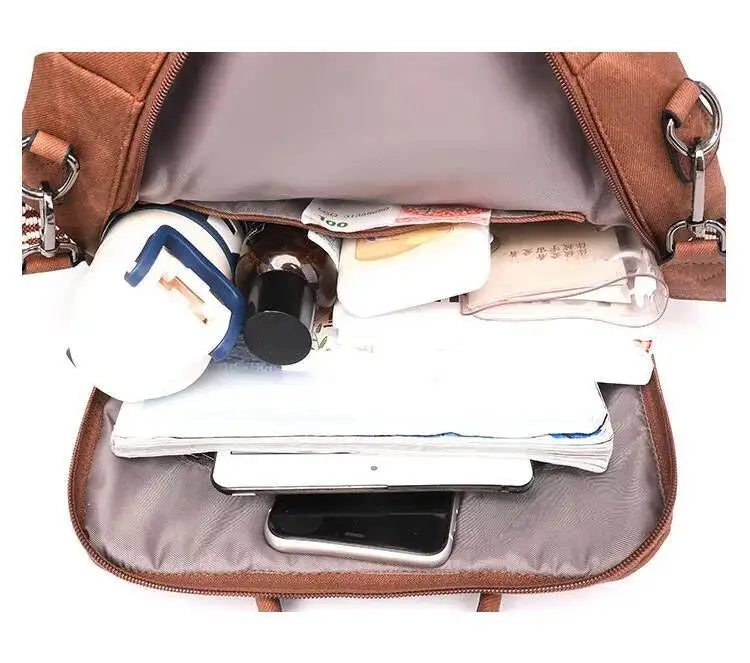 Hot Sale Luxury Women's Backpack Multifunctional Layers Double Shoulder Bags Luxury Good Quality  Spring Trend PU Women's Bag