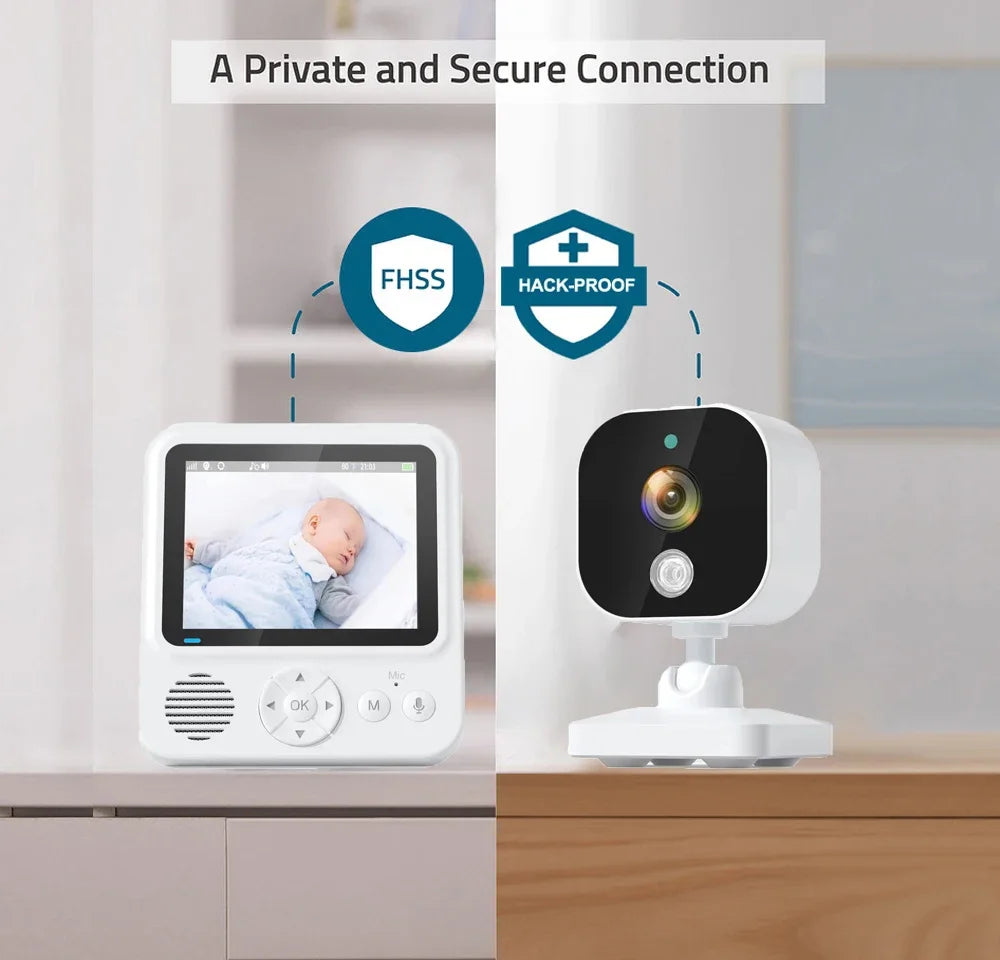 2.8 Inch Portable Video Baby Monitor Indoor 2.4G Wireless Monitor 2-way Audio Night Vision Surveillance Security Cam Babysitter