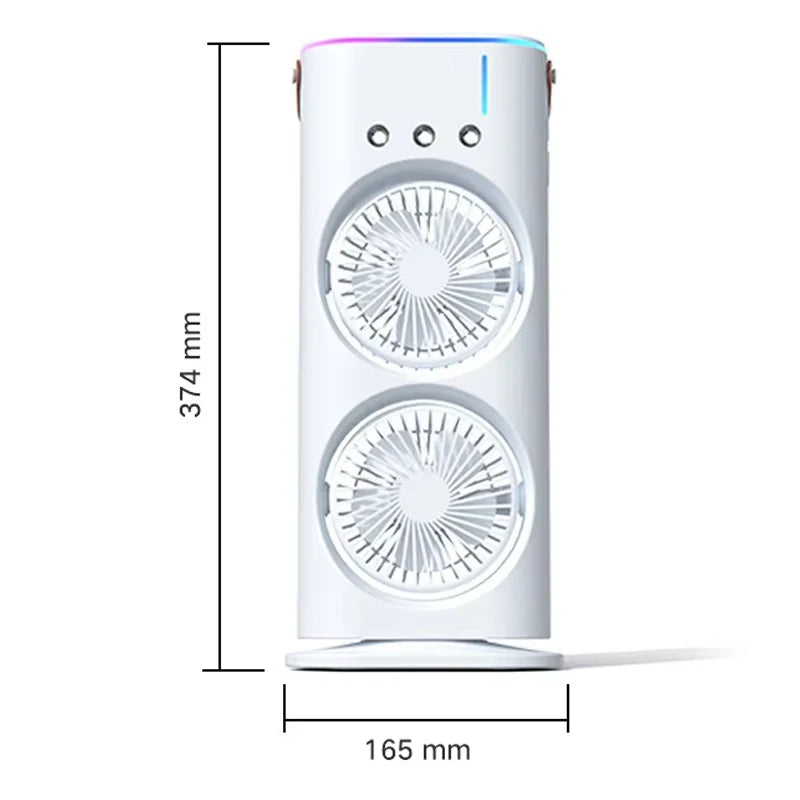 Table Office Use Portable Air Cooling Fan with Remote Control Desktop Water Misting Tower Fan with LED Charging Light