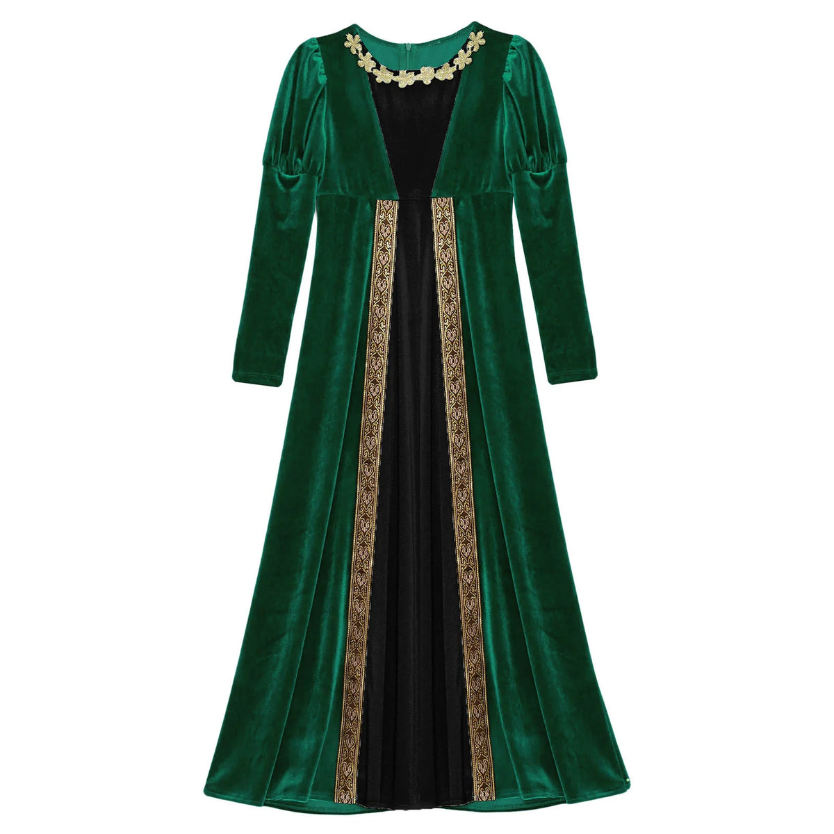 Children Girls Halloween Medieval Renaissance Vampire Cosplay Costume Ancient Roman Princess Dress Long Sleeve Retro Velvet Gown