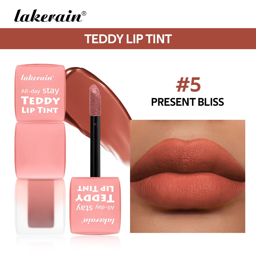 6pcs/set Teddy Velvet Non-stick Cup Lip Glaze Matte Lipstick Waterproof Longlasting Color Liquid Silky Saturation High Lip Gloss