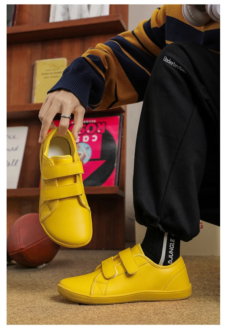 Mens/Women Barefoot Walking Shoes Wide Toe Zero Drop Minimalist Shoes Leather Comfortable Casual Shoes for Gym Driving Office