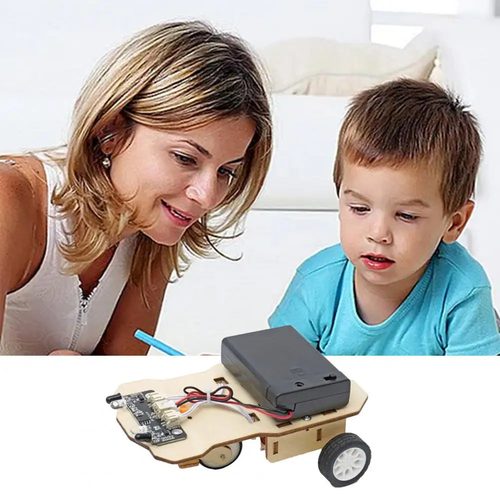 Teaching Demonstration Toy Physical Car Model Science DIY Creative Hands-on Ability Wood Following Car Physical Toys School