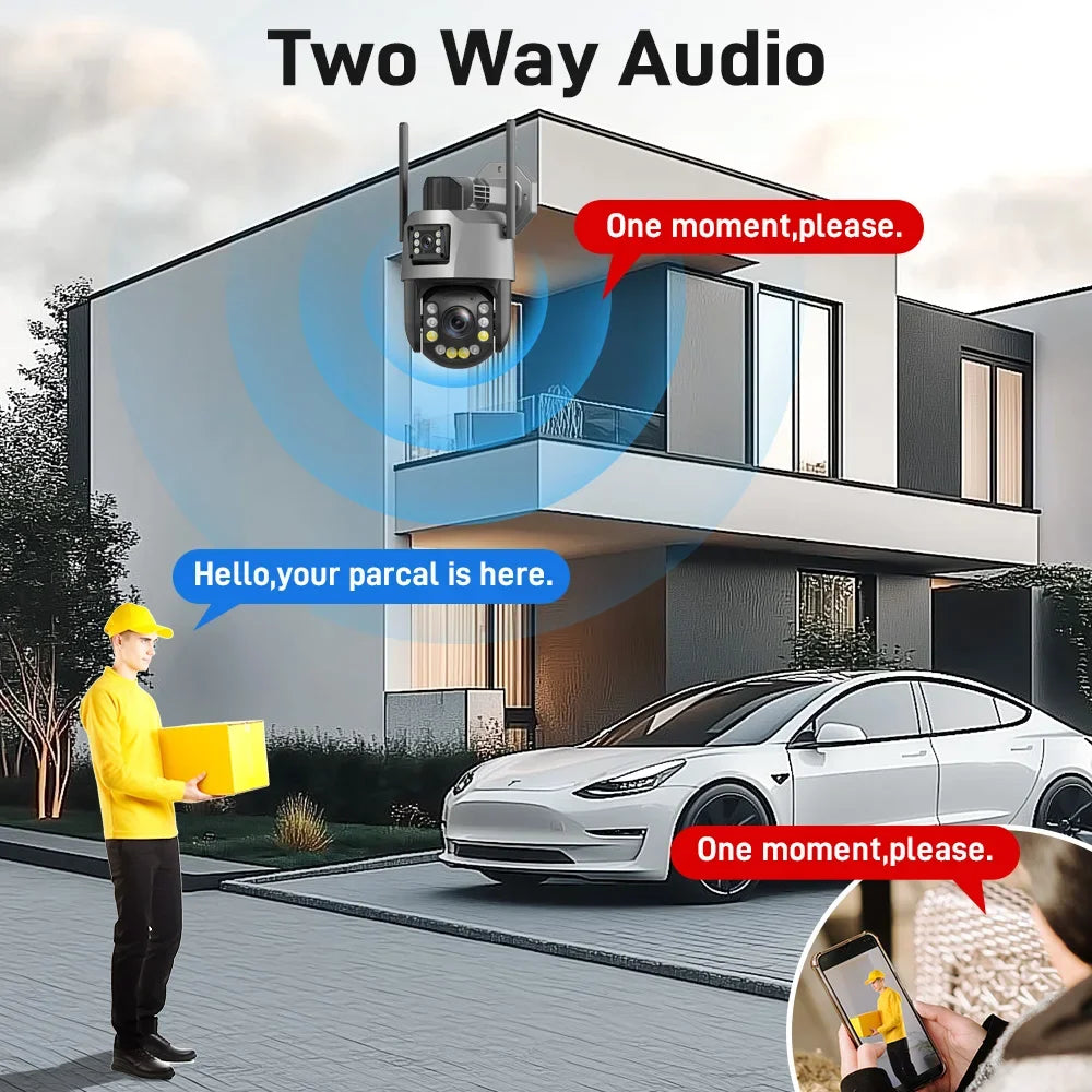 Securexpert 8MP 50X Zoom PTZ Camera WiFi Dual Lens 4K 20X Outdoor Surveillance 120m Ultra Long IR Vision ONVIF Security Camera