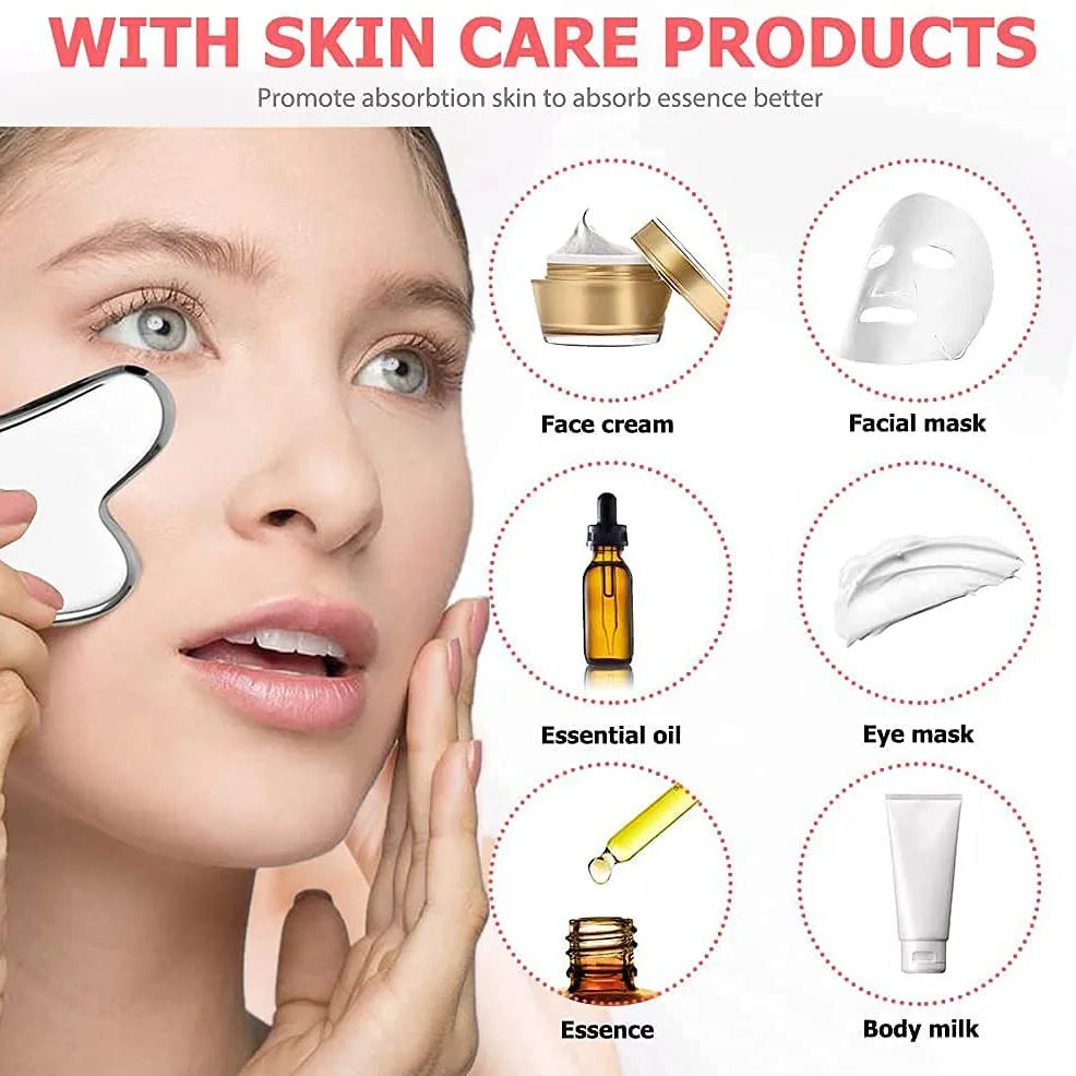 Ice Face Roller Stainless Steel Face Roller Gua Sha Tool,Facial Ice Roller Mold for Face Eye Skincare Tools Lifting Contouring