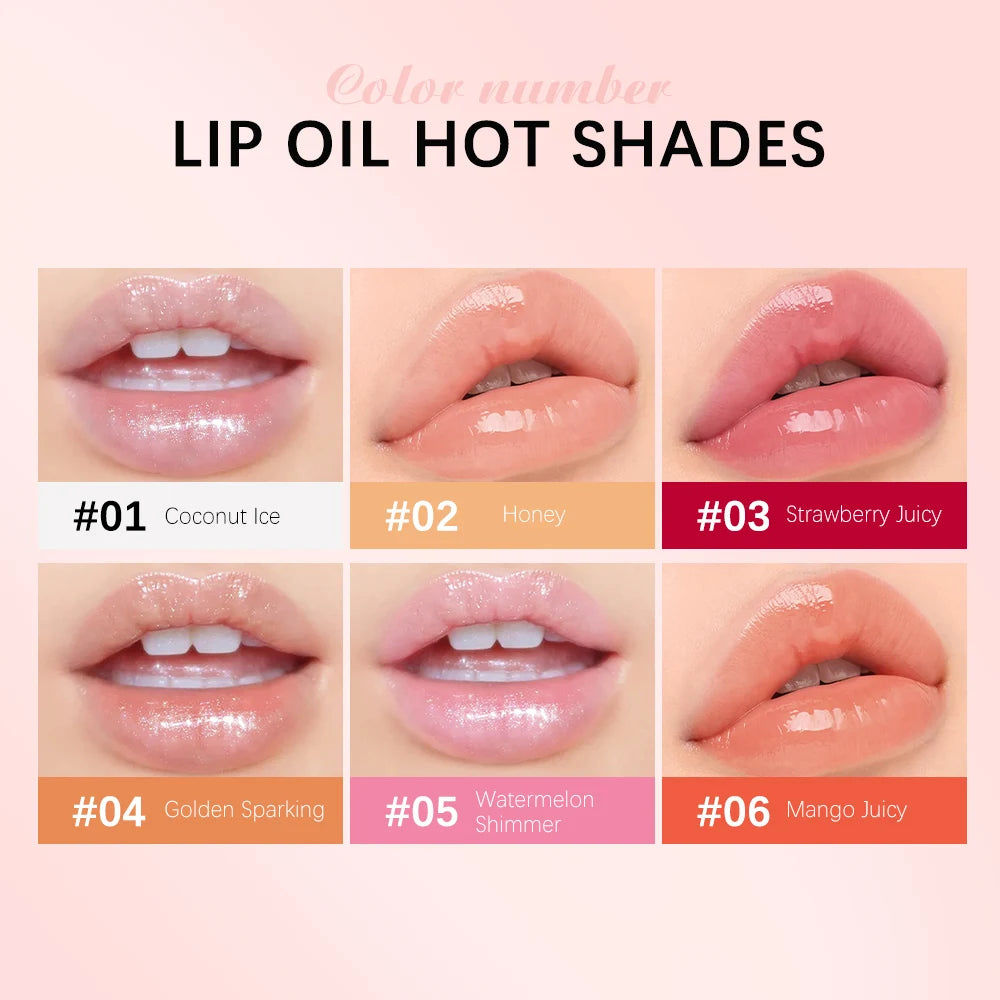 Moisturizing Lip Gloss Oil Nourishes Hydrates Glossy Lips Care Lipstick Plumping Exfoliating Pink Plumping Gloss Oil Makeup