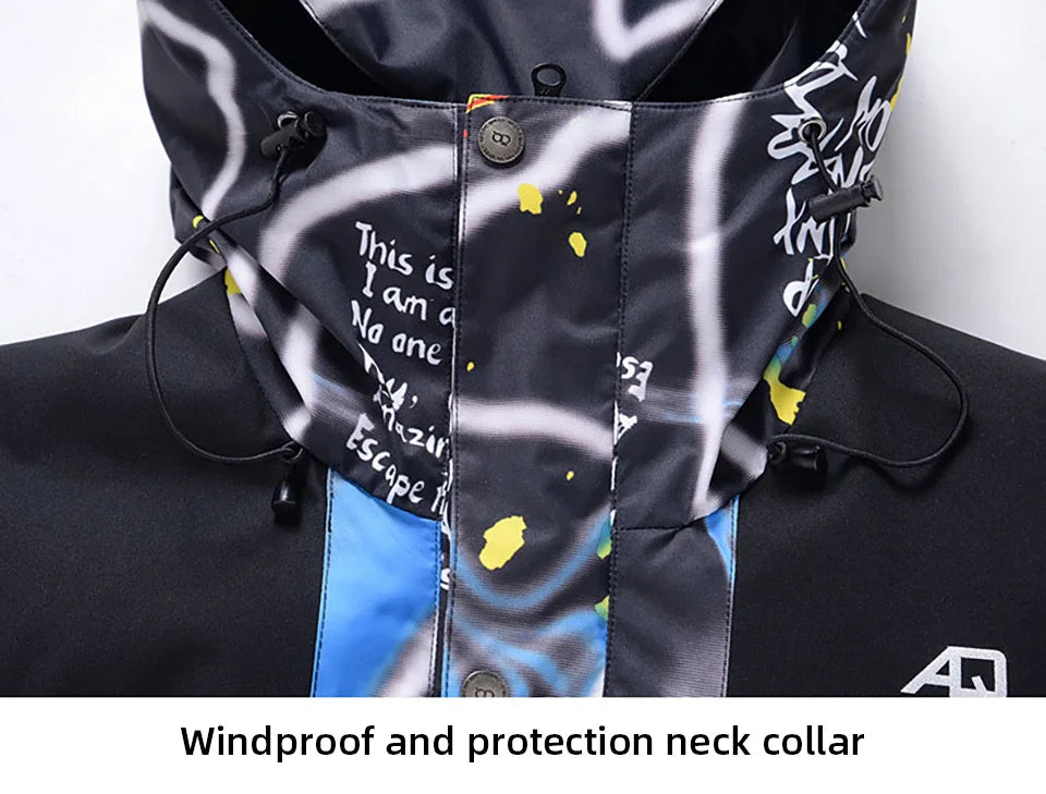 Winter Ski Suit for Men Outdoor Sports Warm Windproof Waterproof Snow Jackets Pants Male Ski Equipment Snowboard Jacket SK032