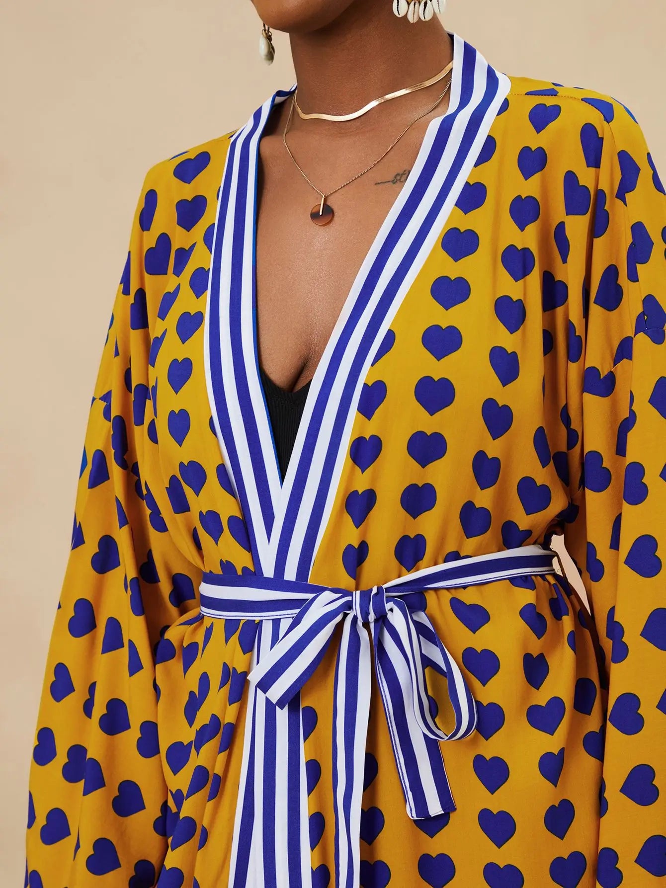 Zebra Beach Cover Ups for Women Long Sleeve Kimono Dress Self Belted Rayon Elegant Pareo 2023 Bathing Suits Holiday Beachwear