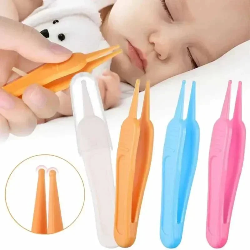 Tweezers Cleaning Forceps Baby Plastic Tweezers Nose Cleaner Tool Toddler Nasal Cavity Care Supplies Baby Essentials Kids Safety