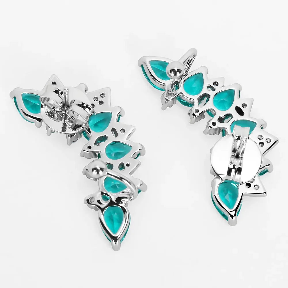KOSE Retro Ethnic Crystal Earrings Breastplate Cartilage Ladies Earrings Fashion Jewelry Party Daily Clothing Accessories