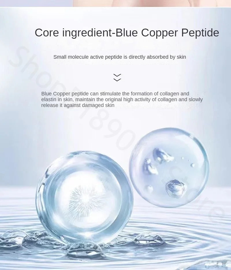 Blue Copper Peptide Repair Lyophilized Powder Box Freeze-dried Firming Essence Anti Aging Shrinks Pores Face Serum Skin Care Set
