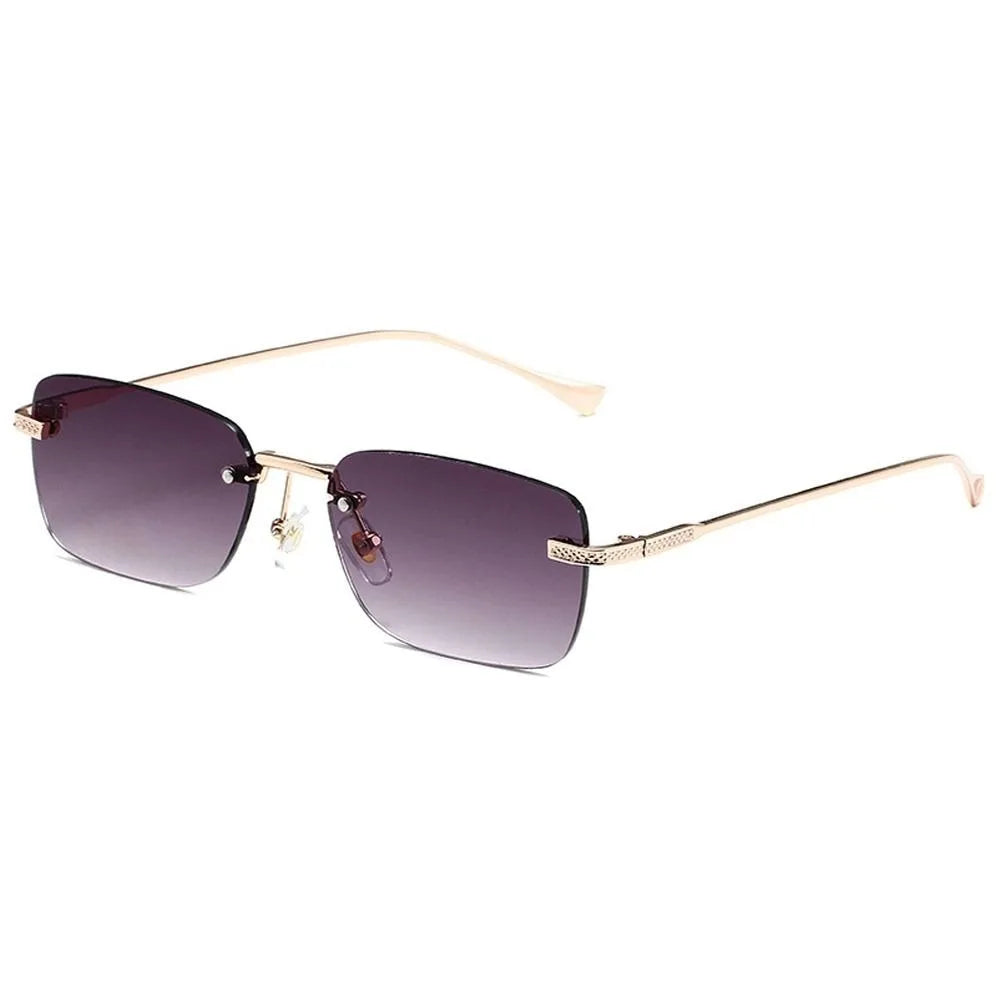 Rimless Square Sunglasses for Women Ins Style Small Rectangle Punk Sun Glasses UV400 Protection Street Shoot Eyewear for Women
