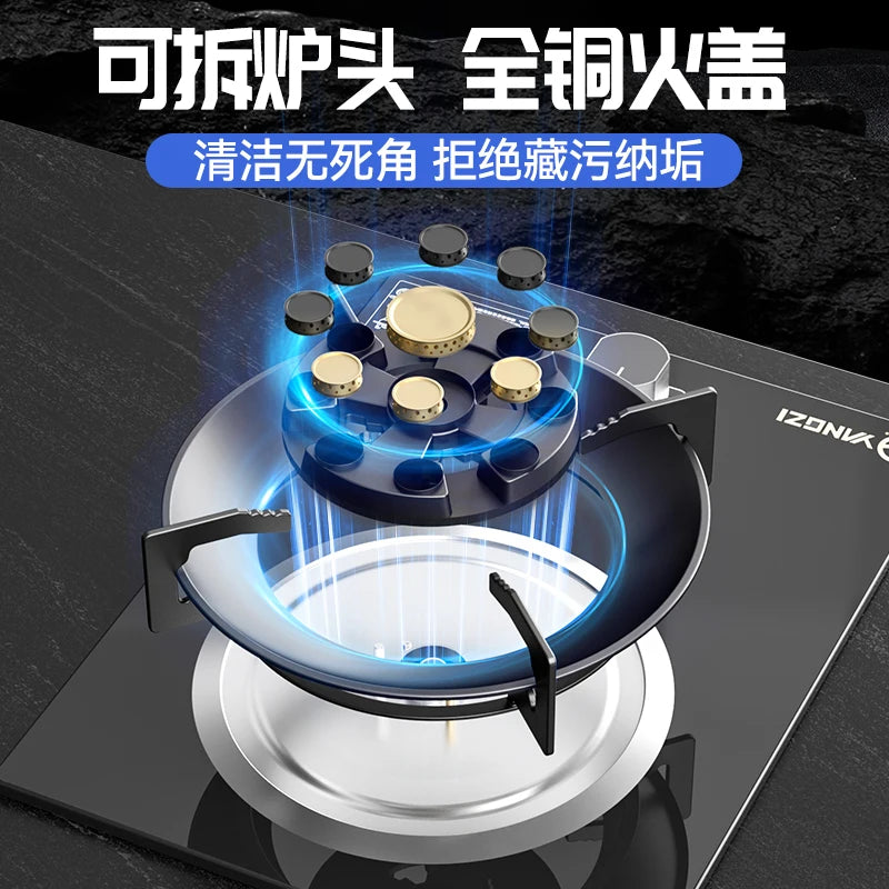 Gas Stove, Single Burner for Home Use, Dual-Purpose Embedded, YANGZI Mighty Fire Gas Stove AB