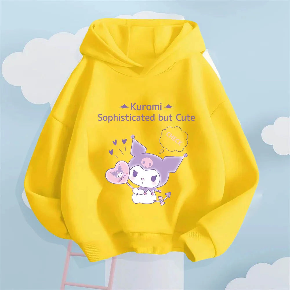 Kawaii Kulomi Printed Children's Sports Hoodie Autumn and Winter Long-sleeved Harajuku Boys  Girls Winter Sweater