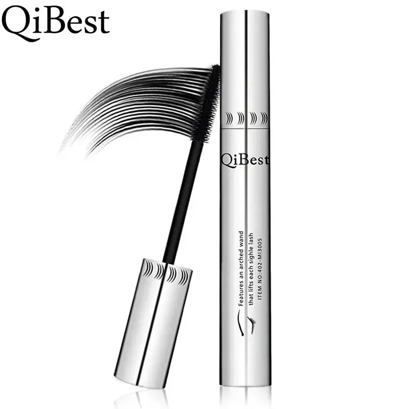 Qibest Silver Tube Mascara Waterproof Long & Curling Black Eyelashes Easy Removal No Dizziness Everlastingly Lasting