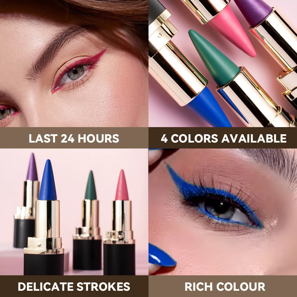 Miss Rose Matte Eyeliner Eyeshadow Lip Liner Set - 4 Shades Long-Lasting Smooth Glide for Halloween Party Makeup