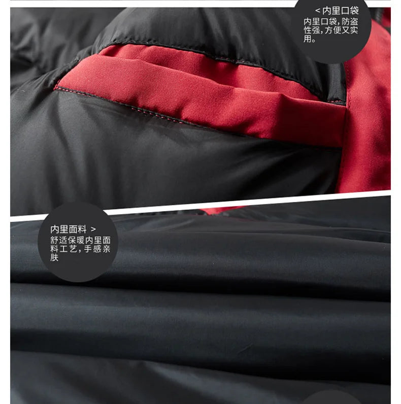 -30 C FIT Plus Thick Velvet Down & Parka coat 6XL 7XL 8XL  winter jacket men waterproof windproof chaquetas hombre