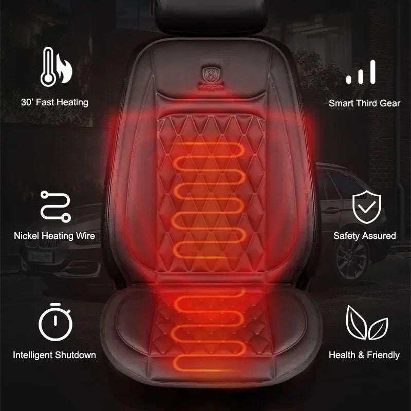 12-24v Heated Car Seat Cover 30' Fast Car Seat Heater Cloth/Flannel Warmed Heated Car Seat Protector 25W Heating Cover