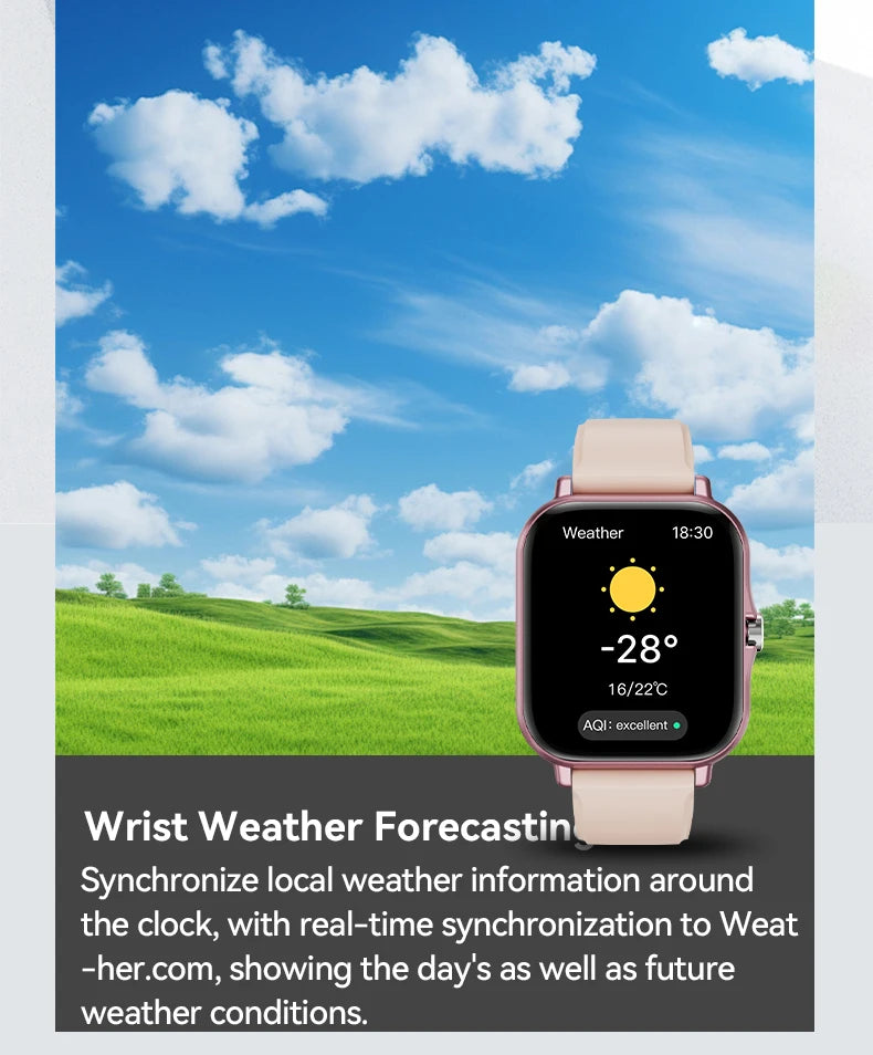 LAXASFIT 2025 New Smart Watch for Men Women Gift Full Touch Screen Sports Fitness Watch Bluetooth Call Digital Smartwatch