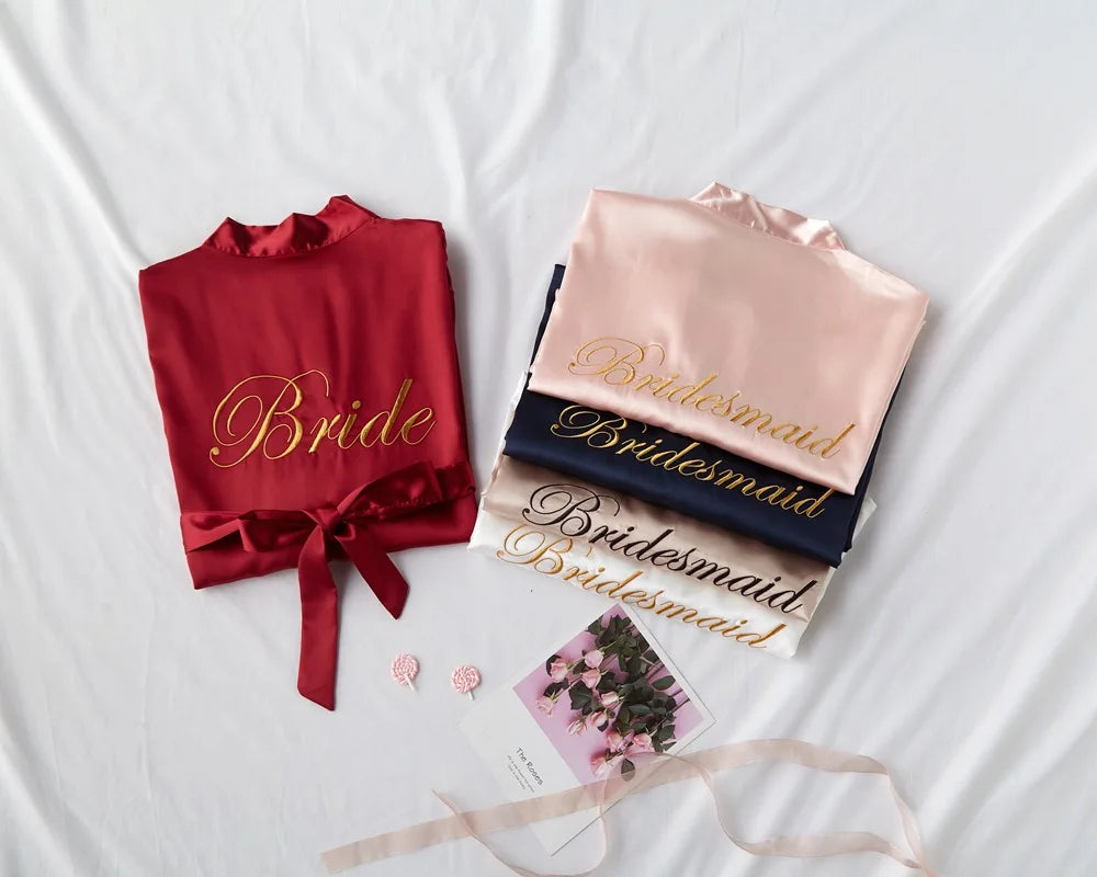 Summer Lace Sleepwear Bride&Bridemaid Wedding Robe Gown Solid Embroidery Kimono Bathrobe Women Casual Home Night Dress M L Xl