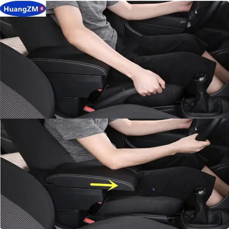 For Honda Jazz Armrest For Honda Fit Jazz 3 2014-2019 Car Armrest Box Car Storage Box Retrofit Accessorie Simple installation