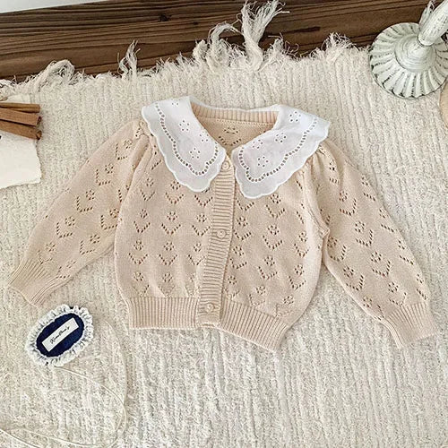 2024 New Autumn Winter Infant Baby Girls Clothing Set Long Sleeved Knitted Cardigan+Shorts Toddler Baby Knitted Clothes Suit